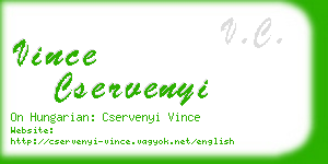 vince cservenyi business card